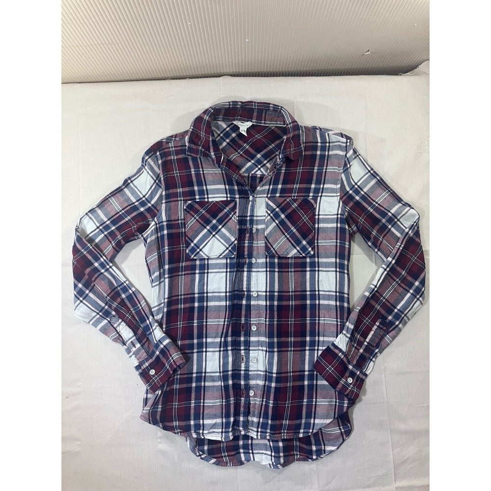 Aeropostale Womens Plaid Button Down Shirt Long Sleeve Casual Size S‎ P